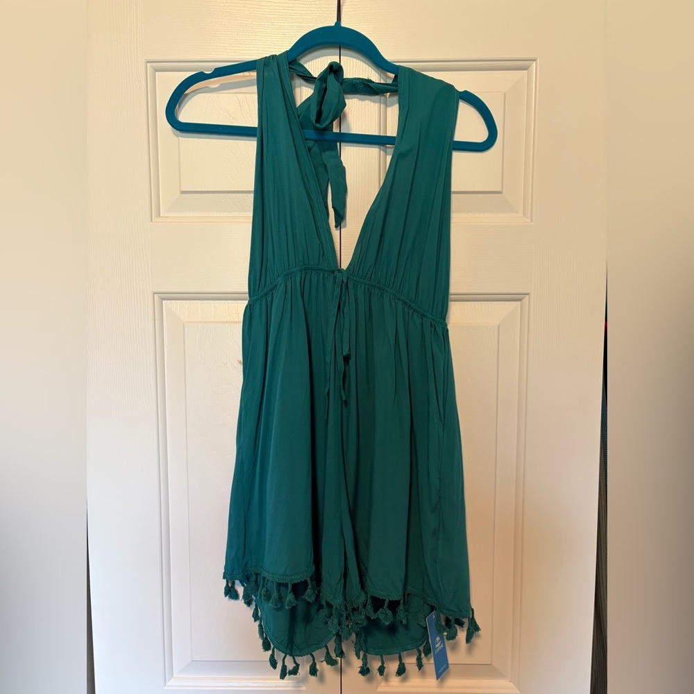 NWT Cupshe halter neck wide leg coverup/romper